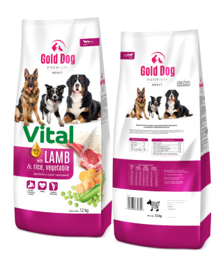 Gold Dog Premium Vital Lamb & Rice 12kg Medium end Large Breeds