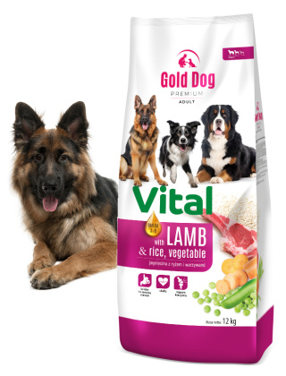 Gold Dog Premium Vital Lamb & Rice 12kg dla Owczarka