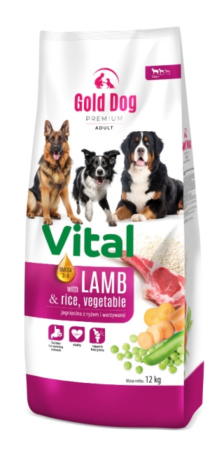 Gold Dog Premium Vital Lamb & Rice 12kg dla Border Collie Medium end Large Breeds