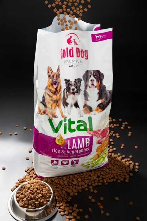 Gold Dog Premium Vital Lamb & Rice 12kg Medium end Large Breeds