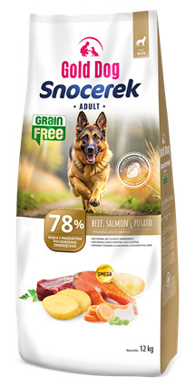 Gold Dog Snocerek Grain Free Beef ,Salmon & Potato 12kg dla Owczarka