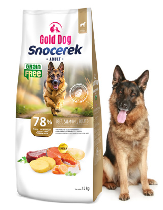 Gold Dog Snocerek Grain Free Beef ,Salmon & Potato 12kg dla Owczarka