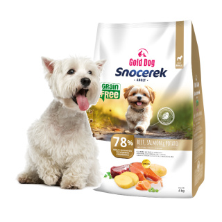 Gold Dog Snocerek Grain Free dla Westa Beef ,Salmon & Potato 4kg Small Breeds