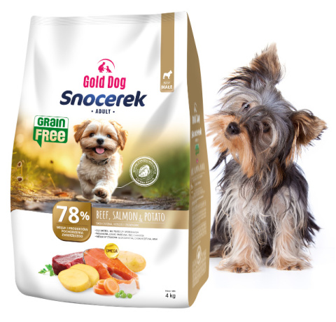 Gold Dog Snocerek Grain Free dla Yorka Beef ,Salmon & Potato 4kg Small Breeds Gold Dog Snocerek Grain Free dla Yorka Beef ,Salmon & Potato 4kg Small Breeds