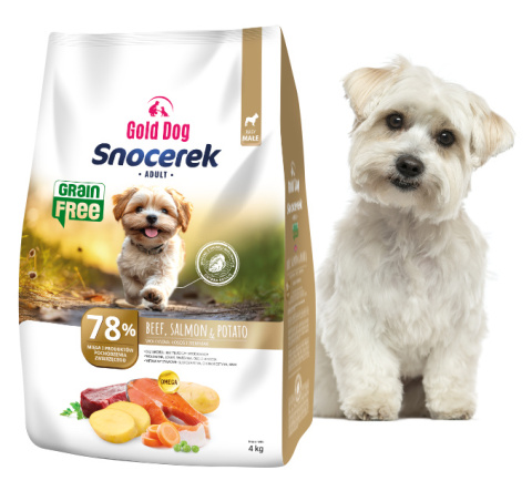 Gold Dog Snocerek Grain Free dla Maltańczyka Beef ,Salmon & Potato 4kg Small Breeds Gold Dog Snocerek Grain Free dla Maltańczyka Beef ,Salmon & Potato 4kg Small Breeds