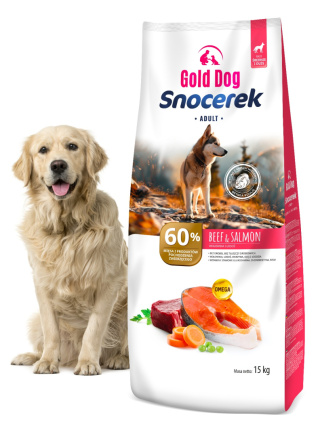 Gold Dog Snocerek Beef & Salmon 15kg dla Labradora