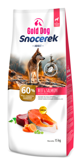 Gold Dog Snocerek Beef & Salmon 15kg Medium end Large Breeds