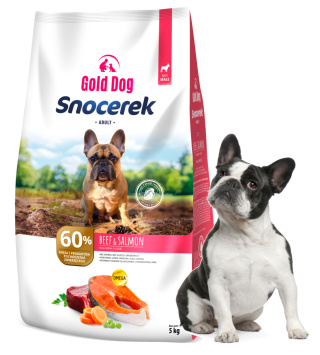 Karma dla Buldoga Gold Dog Snocerek Beef & Salmon 5kg wołowina bez drobiu