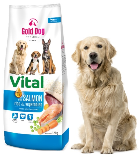 Karma dla Labradora Gold Dog Premium Vital Salmon & Rice 12kg