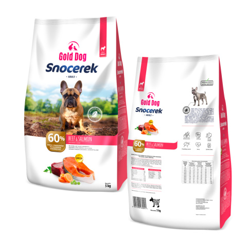 Karma dla Yorka Gold Dog Snocerek Beef & Salmon 5kg wołowina bez drobiu Karma dla Yorka Gold Dog Snocerek Beef & Salmon 5kg wołowina bez drobiu
