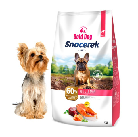 Karma dla Yorka Gold Dog Snocerek Beef & Salmon 5kg wołowina bez drobiu Karma dla Yorka Gold Dog Snocerek Beef & Salmon 5kg wołowina bez drobiu