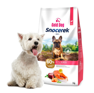 Karma dla Westa Gold Dog Snocerek Beef & Salmon 5kg wołowina bez drobiu