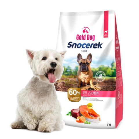 Karma dla Westa Gold Dog Snocerek Beef & Salmon 5kg wołowina bez drobiu Karma dla Westa Gold Dog Snocerek Beef & Salmon 5kg wołowina bez drobiu