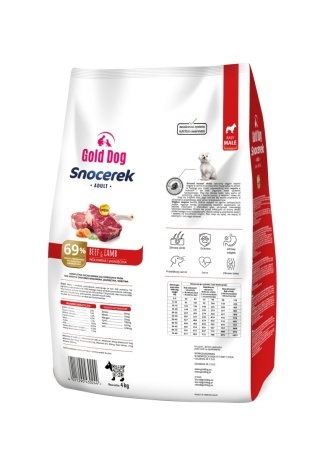 Karma dla psa Gold Dog Snocerek Beef & Lamb Small Breeds 4kg wołowina , jagniecina bez kurczaka