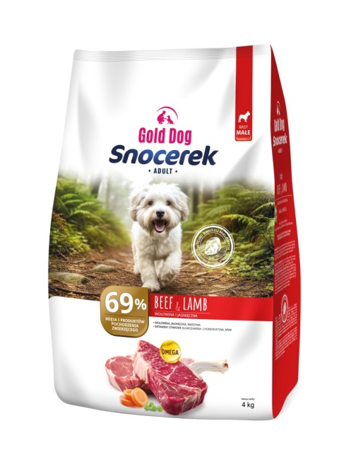 Karma dla psa Gold Dog Snocerek Beef & Lamb Small Breeds 4kg wołowina , jagniecina bez kurczaka