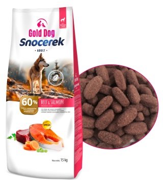 Karma dla psa Gold Dog Snocerek Beef & Salmon 15kg Medium end Large Breeds