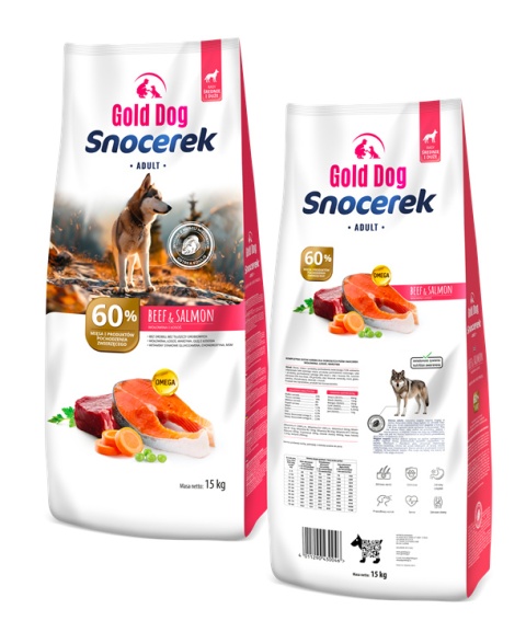 Karma dla psa Gold Dog Snocerek Beef & Salmon 15kg Medium end Large Breeds