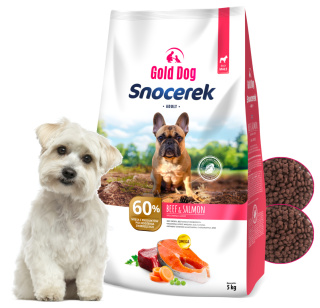 Karma dla Maltńczyka Gold Dog Snocerek Beef & Salmon 5kg wołowina bez drobiu