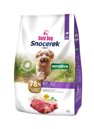 Karma dla psa Gold Dog Snocerek Sensitive Beef & Rice Small Breeds 4kg wołowina , ryż bez kurczaka