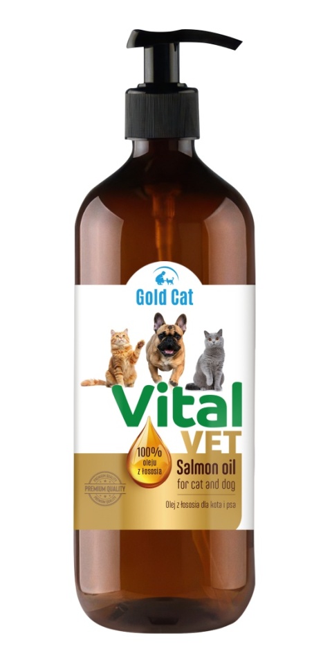 Olej z Łososia 0,5l Gold Cat Vital Vet dla kota i psa