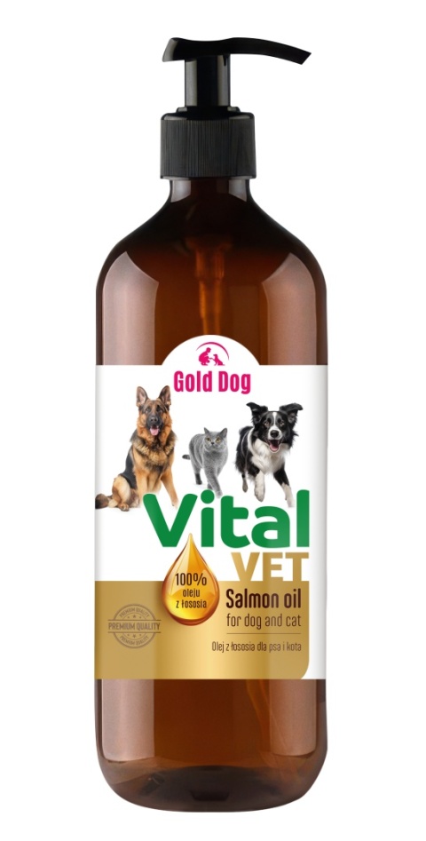 Olej z Łososia 1l Gold Dog Vital Vet dla psa i kota