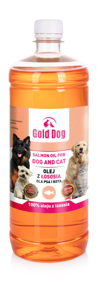 Olej z Łososia 1l dla psa i kota Gold Dog